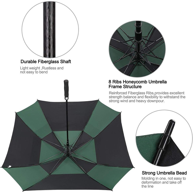 Paraguas de golf ventilado con dosel