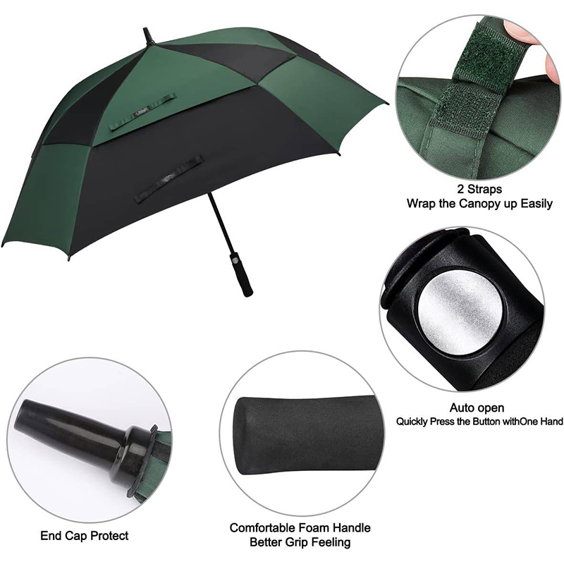 Paraguas de golf ventilado con dosel