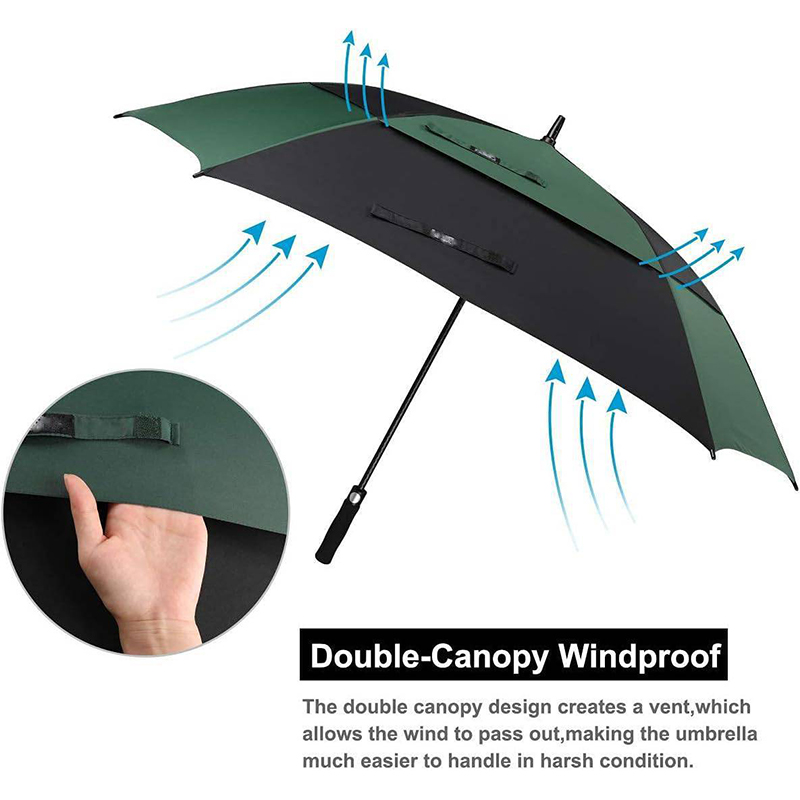 Paraguas de golf ventilado con dosel