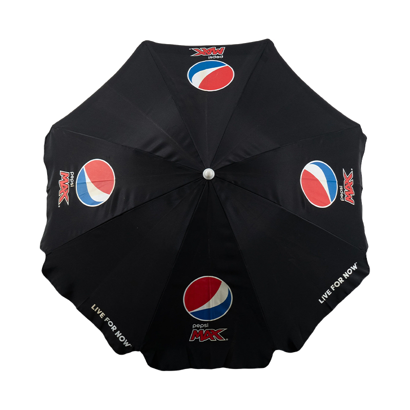 Paraguas de playa promocional con logotipo personalizado e impresión de marca a todo color para eventos de marketing al aire libre
