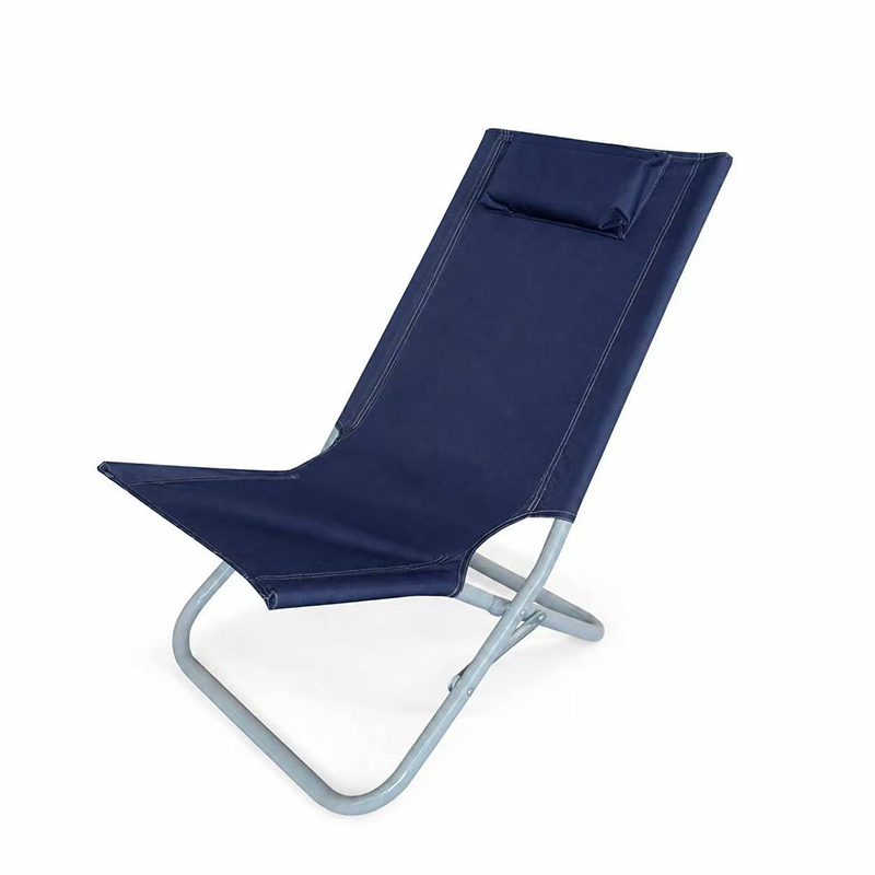 Silla de playa ergonómica plegable de acero con asiento tipo bandolera contorneado para una comodidad relajante al aire libre