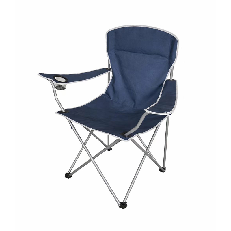 Silla de playa de acero plegable de gran tamaño con respaldo alto y diseño portátil para exteriores